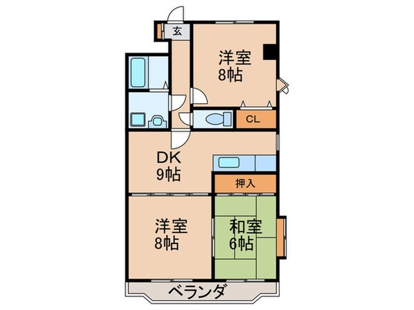 シンシア・ヤマチの物件間取画像